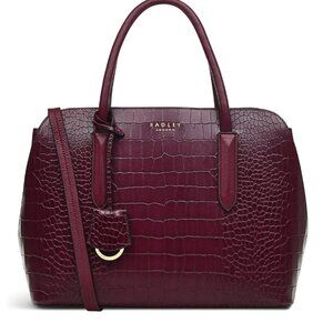 Radley Liverpool Street 2.0 Medium Leather Bag – Dark Cherry, Crossbody/Shoulder
